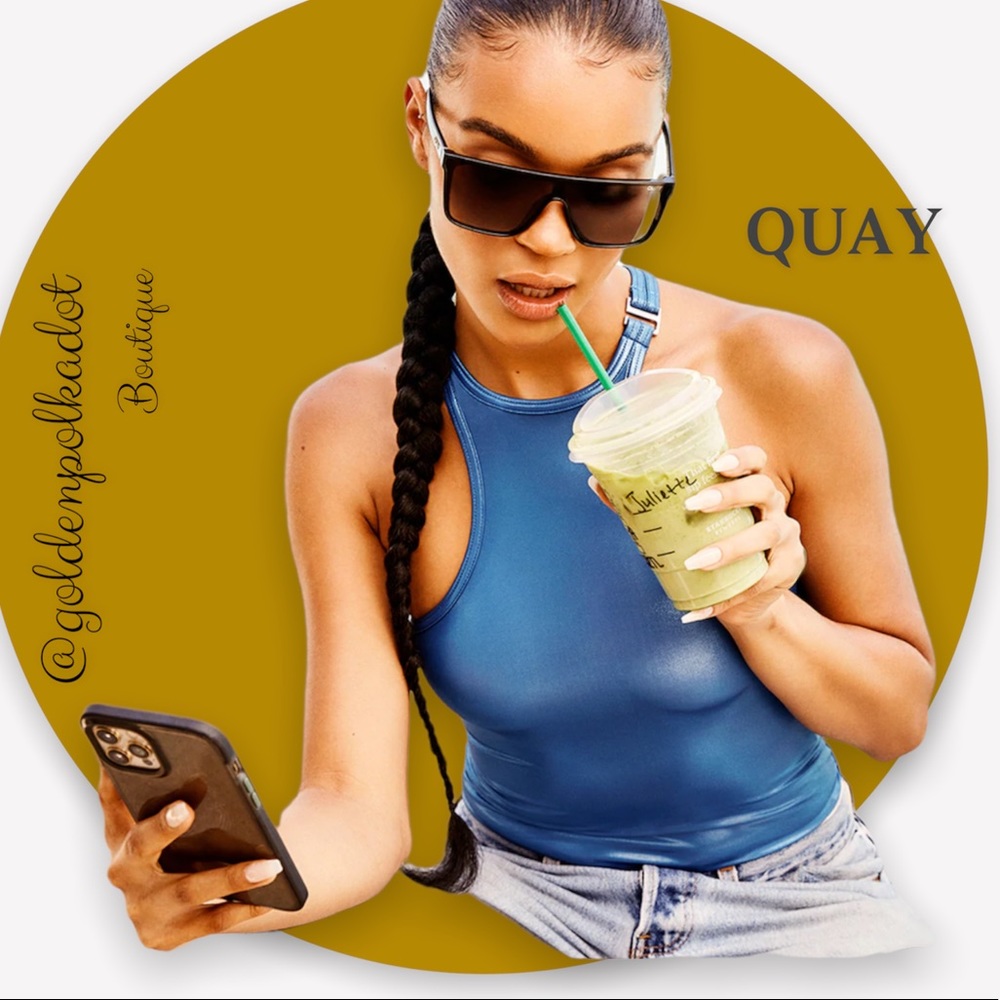 Quay Nightfall Flat Top Polarized Unisex Sunglasses New in case with cloth - Picture 4 of 13